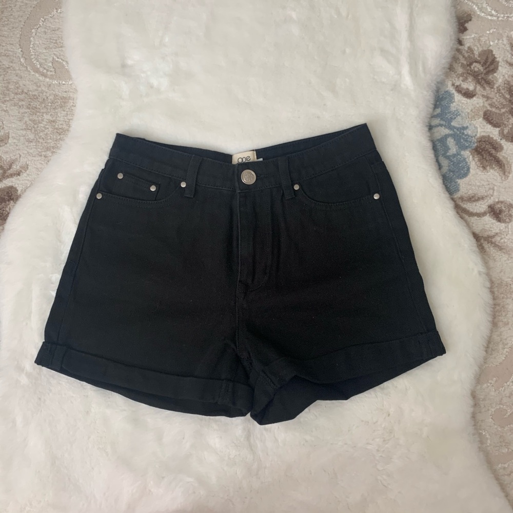 black shorts